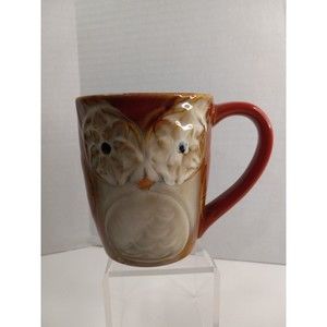 Red Elite Couture by Gibson Owl Mug 16 oz Pottery Coffee Cup Tea